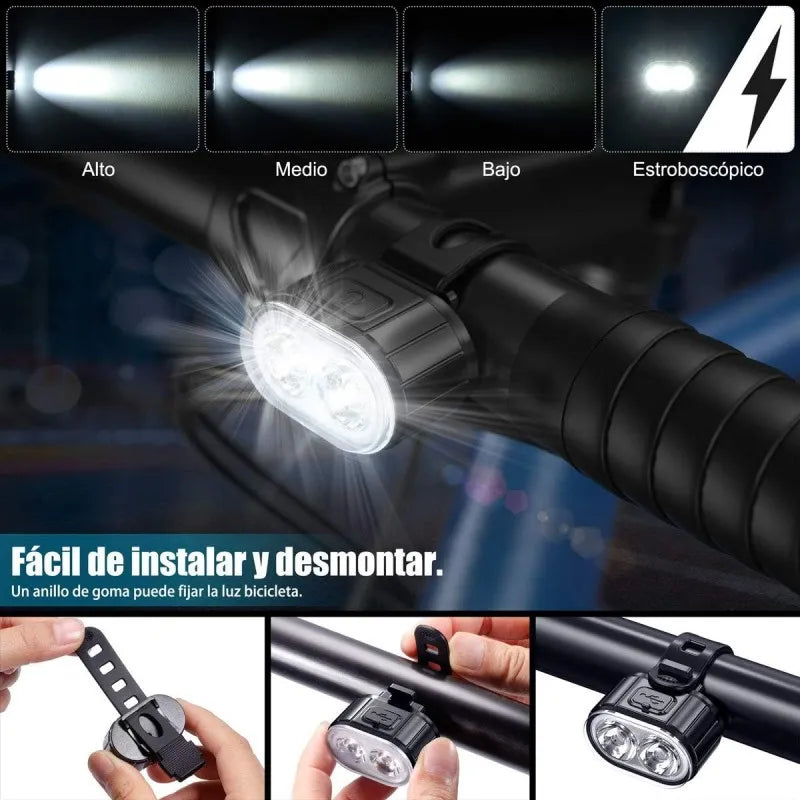 Kit d'Éclairage LED Rechargeable USB pour Vélo | MSJ NEXGEN