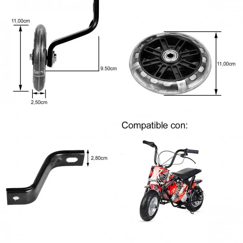 Roulettes de Stabilisation pour Mini Moto Électrique Enfant | MSJ NEXGEN